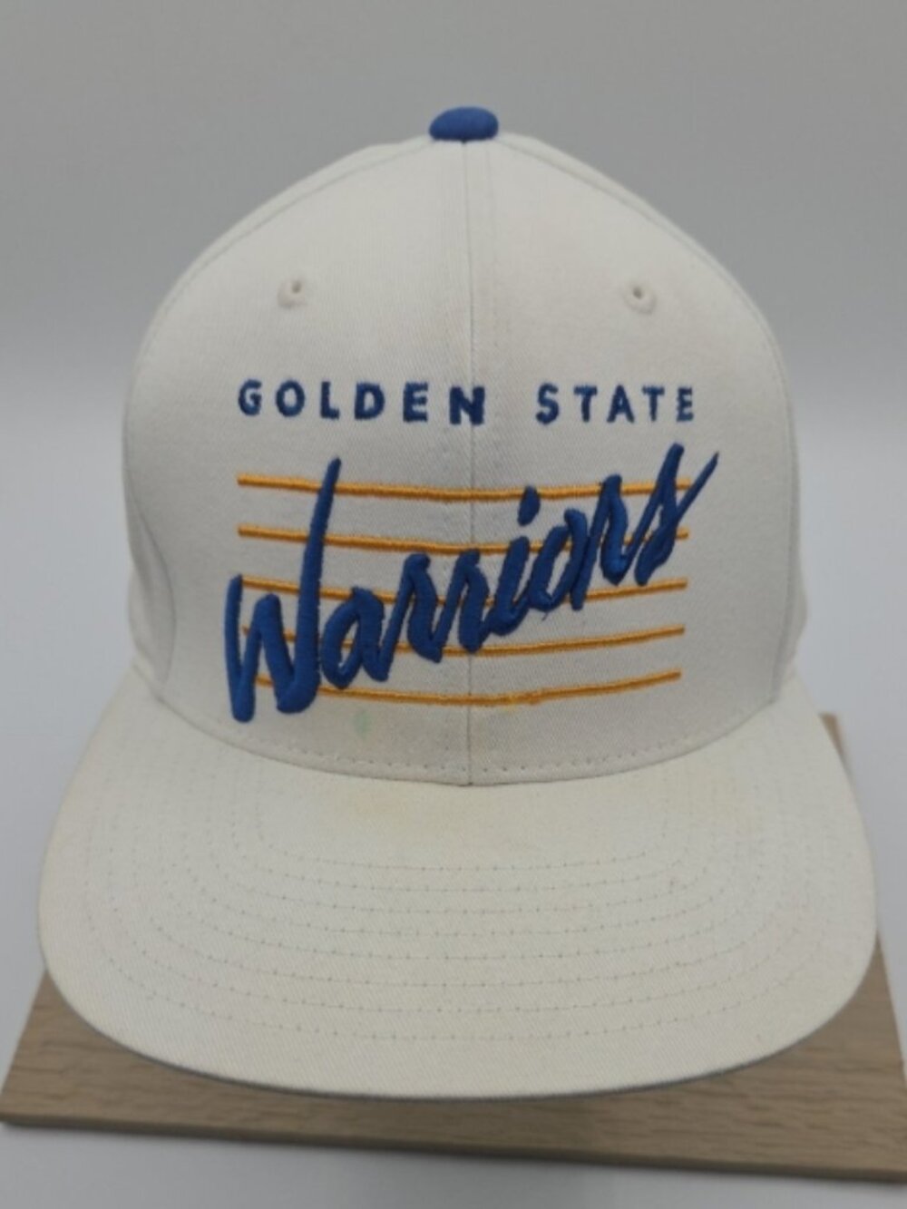 Mitchell & Ness Golden State Warriors Snapback Hat White Blue Yellow